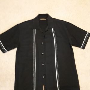 Casual shirt by Cubavera. Small. Black white trim